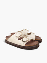 GALIA LEATHER EMBOSSED CHALK