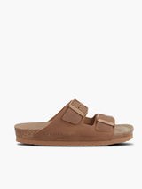 Sandalia Genuins Hawaii oiled leather clay unisex de piel engrasada con hebillas ajustables. 