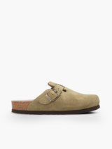 Zueco Genuins Riva de serraje en color kaki unisex